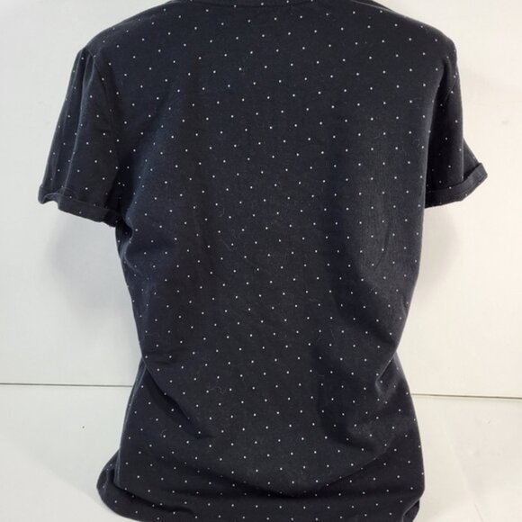 Lord & Taylor Black Polka Dot Petite Tee - Picture 3 of 5